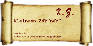 Kleinman Zénó névjegykártya